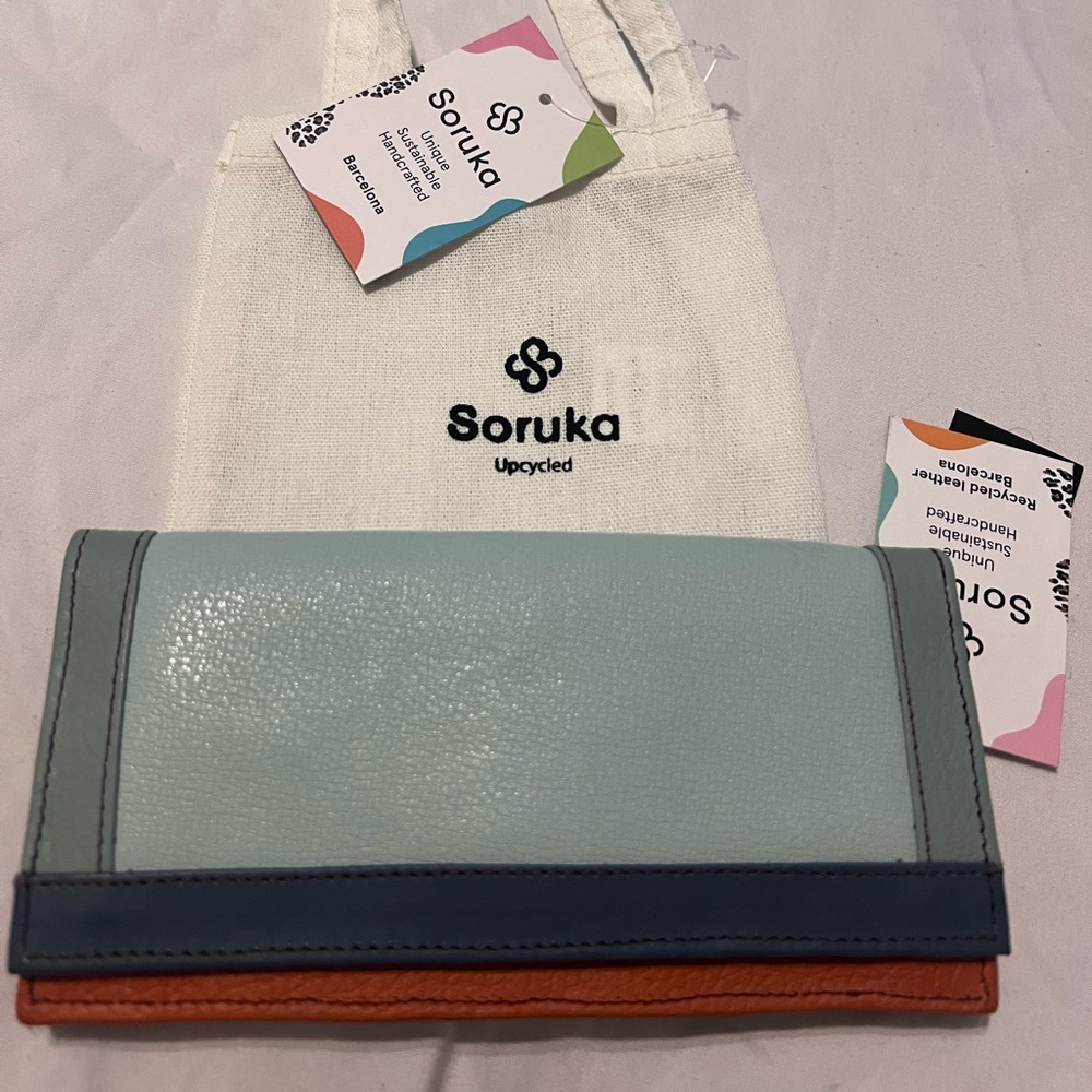 Soruka Blue and Gray Clutch Wallet Brand New With Tag